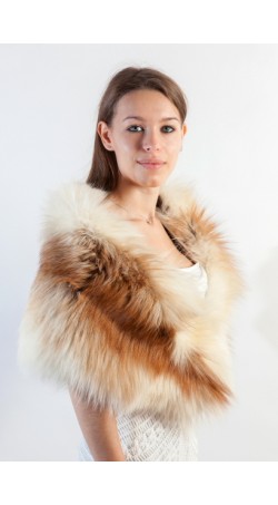 Arctic Platinum Gold Fox Fur Stole